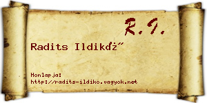Radits Ildikó névjegykártya