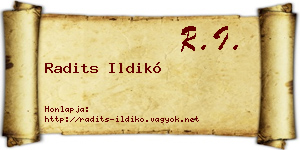Radits Ildikó névjegykártya